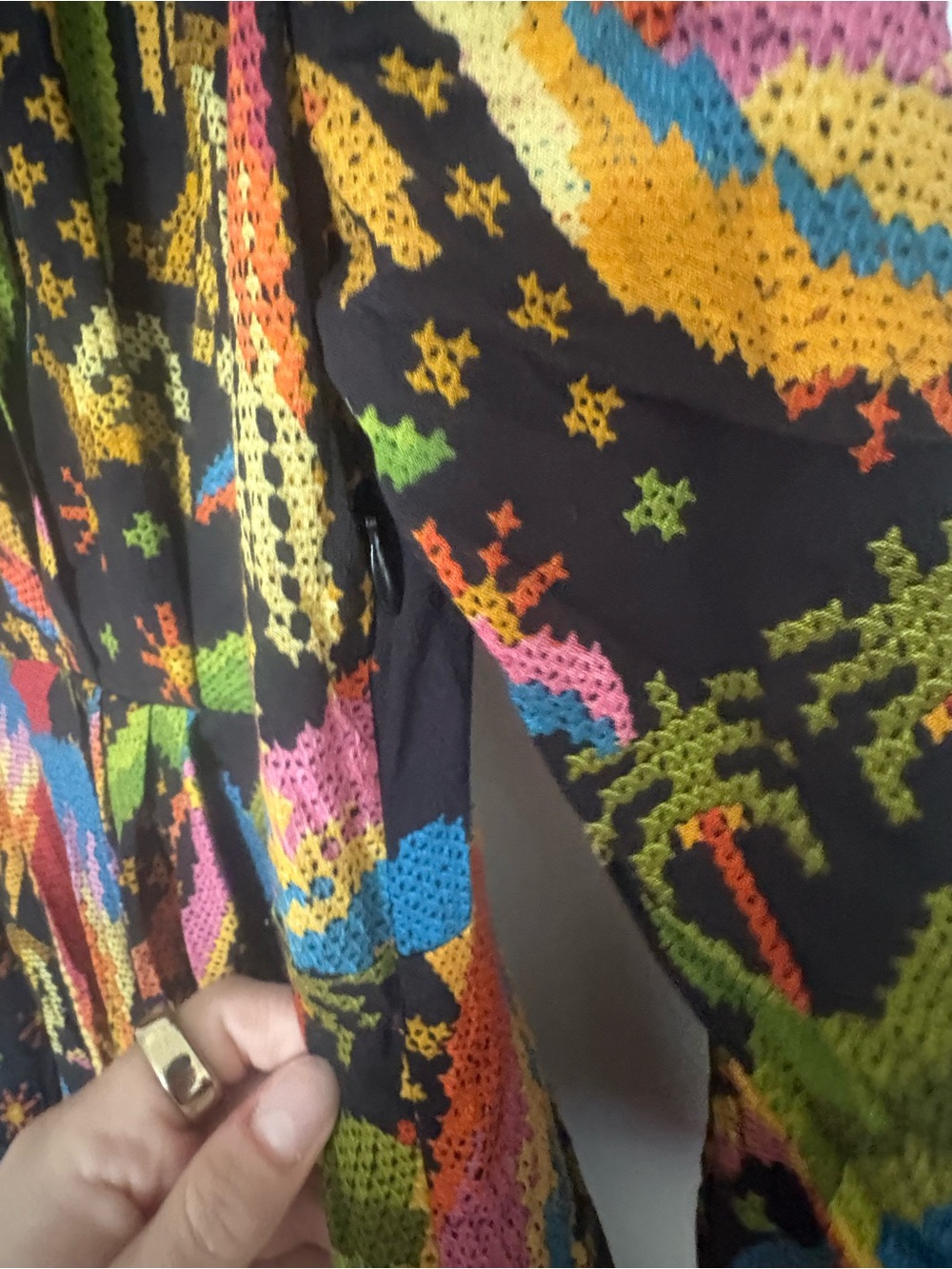 FARM Rio Black Macaw Island Abstract Midi Dress size Large NWT - Picture 8 of 12